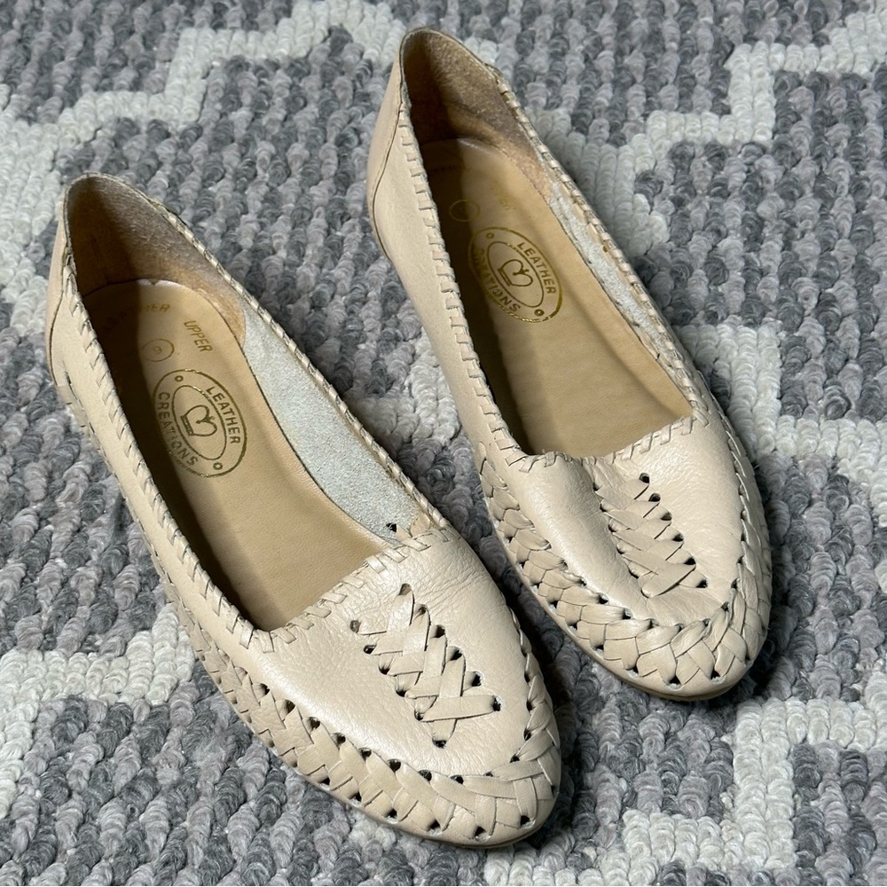 Vintage Braided Leather Flats